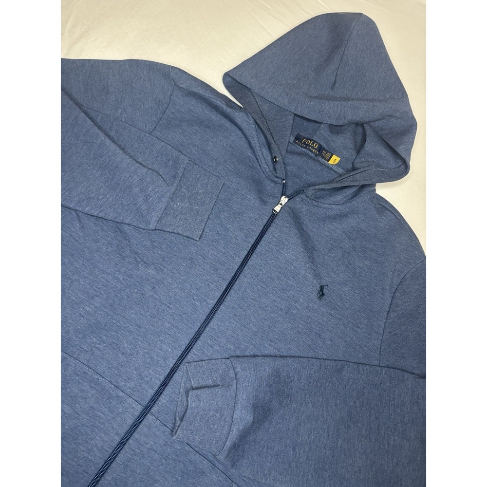 Polo Ralph Lauren Hoodie Men's 2XL Navy Blue Full Zip Hooded Sweatshirt Pockets